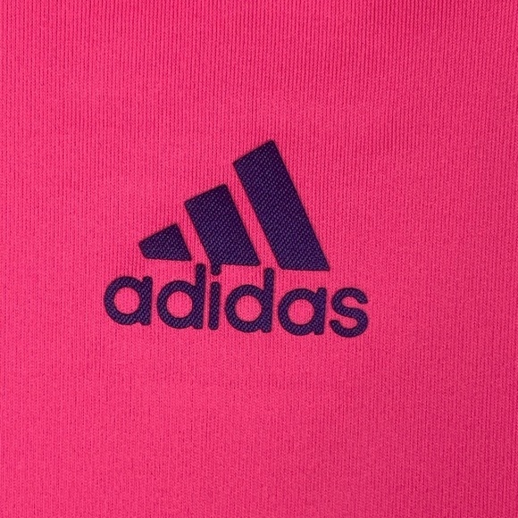 Adidas Pure Motion Women's Small Golf Shirt, Bright Pink, Zipper Neck - Picture 4 of 9